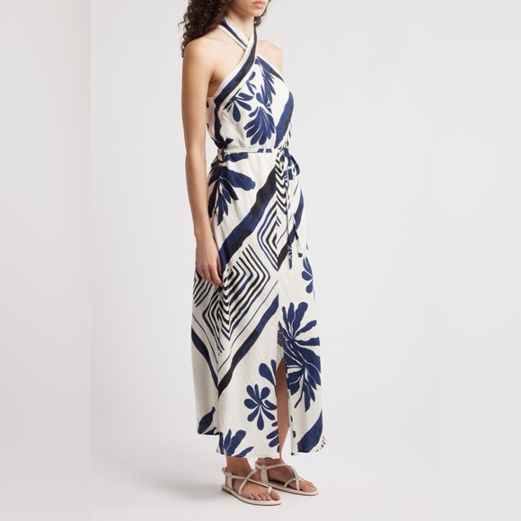 Nordstrom CIEBON Brynlee Halter Dress NWT Sold Out! Farm Rio Vibes 😍😍 - Picture 2 of 15